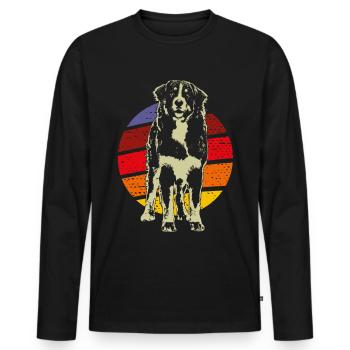 Berner Sennenhund retro Geschenk Shirt - Männer Premium Bio Langarmshirt - Schwarz - Vorne - Nico (187cm)