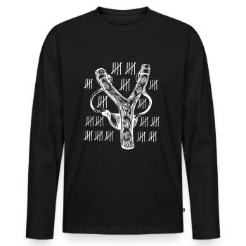 Impressionnant et cool Slingshot Tshirt Design Slingshot - T-shirt manches longues Premium bio Homme - noir - Devant - Nico (187cm)