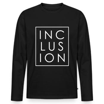 Idéal pour toutes les occasions Inclusion Tee Inclusion - T-shirt manches longues Premium bio Homme - noir - Devant - Nico (187cm)