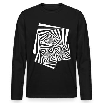 Techno - Männer Premium Bio Langarmshirt - Schwarz - Vorne - Nico (187cm)