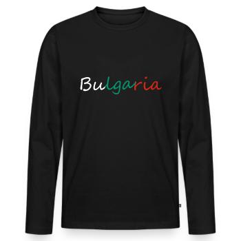 Bulgarie - T-shirt manches longues Premium bio Homme - noir - Devant - Nico (187cm)