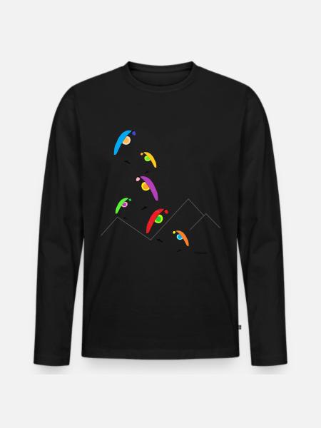 Paragliding sun summer pilot - Men's Premium Organic Long Sleeve Shirt - black