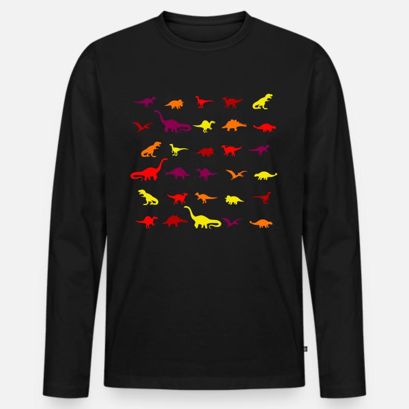red dino - Männer Premium Bio Langarmshirt - Schwarz