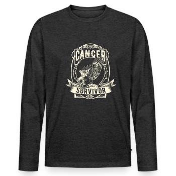 Krebs überlebender! - Männer Premium Bio Langarmshirt - Anthrazit meliert - Vorne - Nico (187cm)