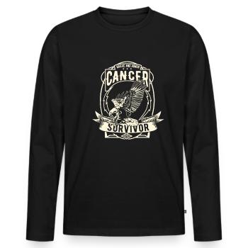 Survivant du cancer! - T-shirt manches longues Premium bio Homme - noir - Devant - Nico (187cm)