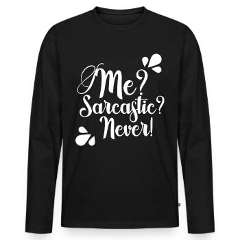 Witziges Zitat - Männer Premium Bio Langarmshirt - Schwarz - Vorne - Nico (187cm)