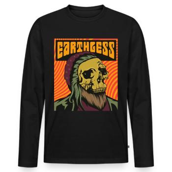 Stoner Rock Totenkopf - Männer Premium Bio Langarmshirt - Schwarz - Vorne - Nico (187cm)