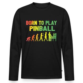 born to play pinball evolution gamen jeu jouer - T-shirt manches longues Premium bio Homme - noir - Devant - Nico (187cm)