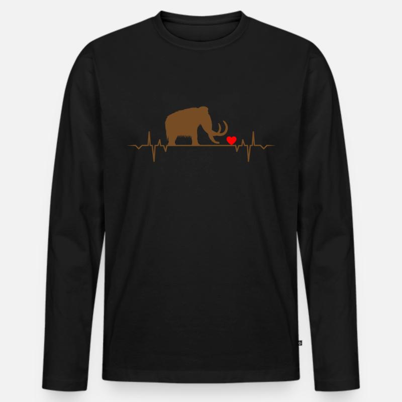 mammut eiszeit elefant mammuts höhlenmensch herz - Männer Premium Bio Langarmshirt - Schwarz