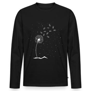 Straßenrad in Wien im Bikepark am Berg mit Kinder - Männer Premium Bio Langarmshirt - Schwarz - Vorne - Nico (187cm)