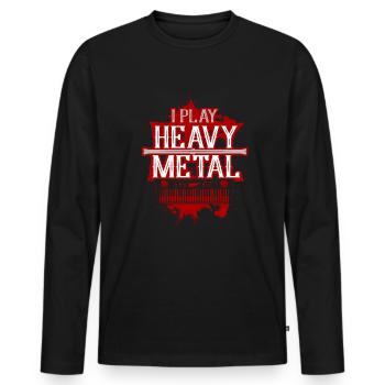 Chemise Heavy Metal - T-shirt manches longues Premium bio Homme - noir - Devant - Nico (187cm)