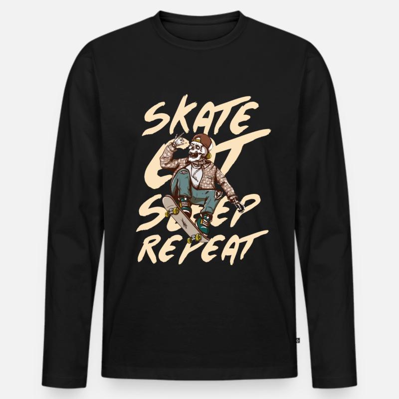 Skate - Männer Premium Bio Langarmshirt - Schwarz