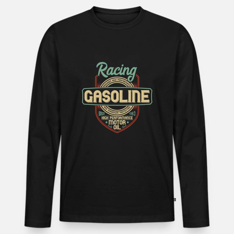 Coole Motor Sprüche - Männer Premium Bio Langarmshirt - Schwarz