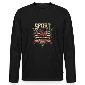 Muskel Training - Männer Premium Bio Langarmshirt - Schwarz - Vorne - Nico (187cm)