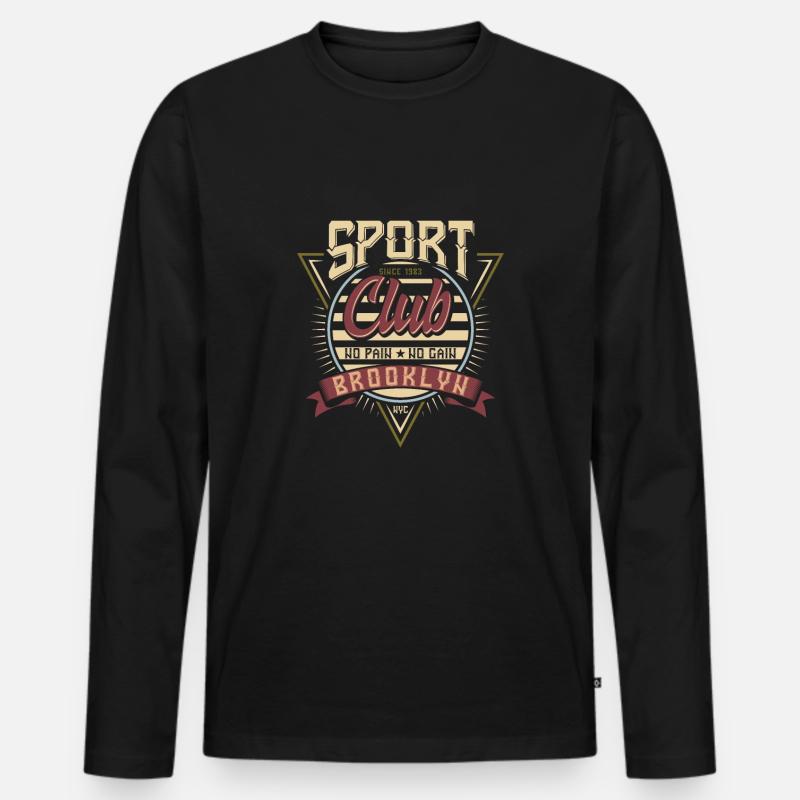 Muskel Training - Männer Premium Bio Langarmshirt - Schwarz