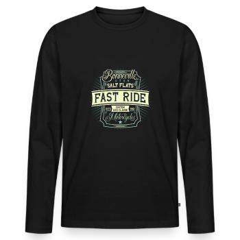 Paroles cool - T-shirt manches longues Premium bio Homme - noir - Devant - Nico (187cm)