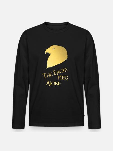The Eagle flies Alone - Männer Premium Bio Langarmshirt - Schwarz