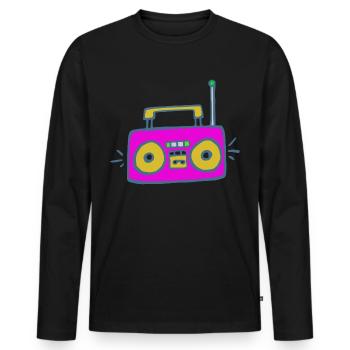 Stereo tape - Men's Premium Organic Long Sleeve Shirt - black - Front - Nico (187cm)