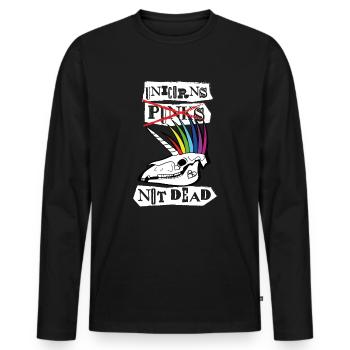 Licornes pas Dead Punk Funny Head - T-shirt manches longues Premium bio Homme - noir - Devant - Nico (187cm)