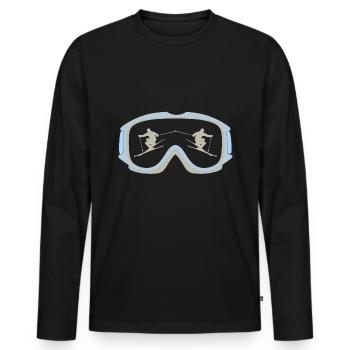 Ski Goggles Goggles Skier Snow - Men's Premium Organic Long Sleeve Shirt - black - Front - Nico (187cm)
