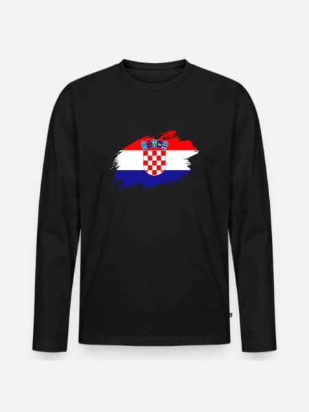 Croatie drapeau croate drapeau - T-shirt manches longues Premium bio Homme - noir