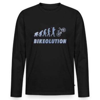 Bikeolution Evolution Bike for cyclists - Men's Premium Organic Long Sleeve Shirt - black - Front - Nico (187cm)