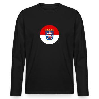 Drapeau de Hesse Hesse drapeau - T-shirt manches longues Premium bio Homme - noir - Devant - Nico (187cm)