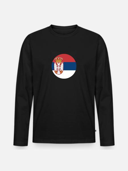 Drapeau Serbie drapeau serbe - T-shirt manches longues Premium bio Homme - noir