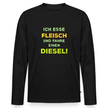 Dieselfahrverbot Lustiger Spruch Diesel anti - Männer Premium Bio Langarmshirt - Schwarz - Vorne - Nico (187cm)