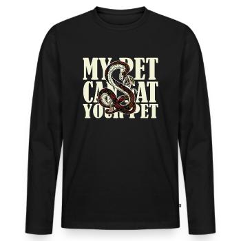 Snake-Mon animal de compagnie peut manger votre animal de compagnie - T-shirt manches longues Premium bio Homme - noir - Devant - Nico (187cm)