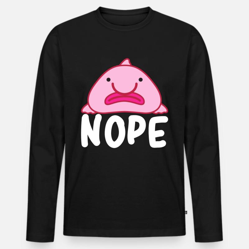 Blobfisch - Männer Premium Bio Langarmshirt - Schwarz