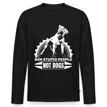 American Bulldog Funny Gift Shirt - Men's Premium Organic Long Sleeve Shirt - black - Front - Nico (187cm)