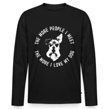 Zwergschnauzer lustiges Geschenk Shirt - Männer Premium Bio Langarmshirt - Schwarz - Vorne - Nico (187cm)
