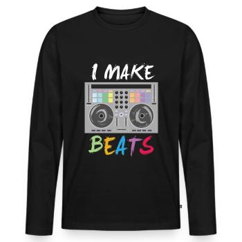 Je fais des beats - DJ Music Electric Mixer Mix - T-shirt manches longues Premium bio Homme - noir - Devant - Nico (187cm)