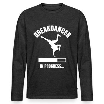 breakdancer - Men's Premium Organic Long Sleeve Shirt - heather anthracite - Front - Nico (187cm)