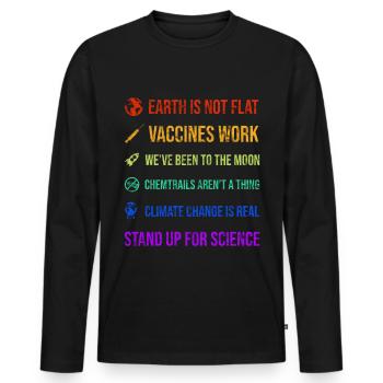 Climate Change Science - Männer Premium Bio Langarmshirt - Schwarz - Vorne - Nico (187cm)