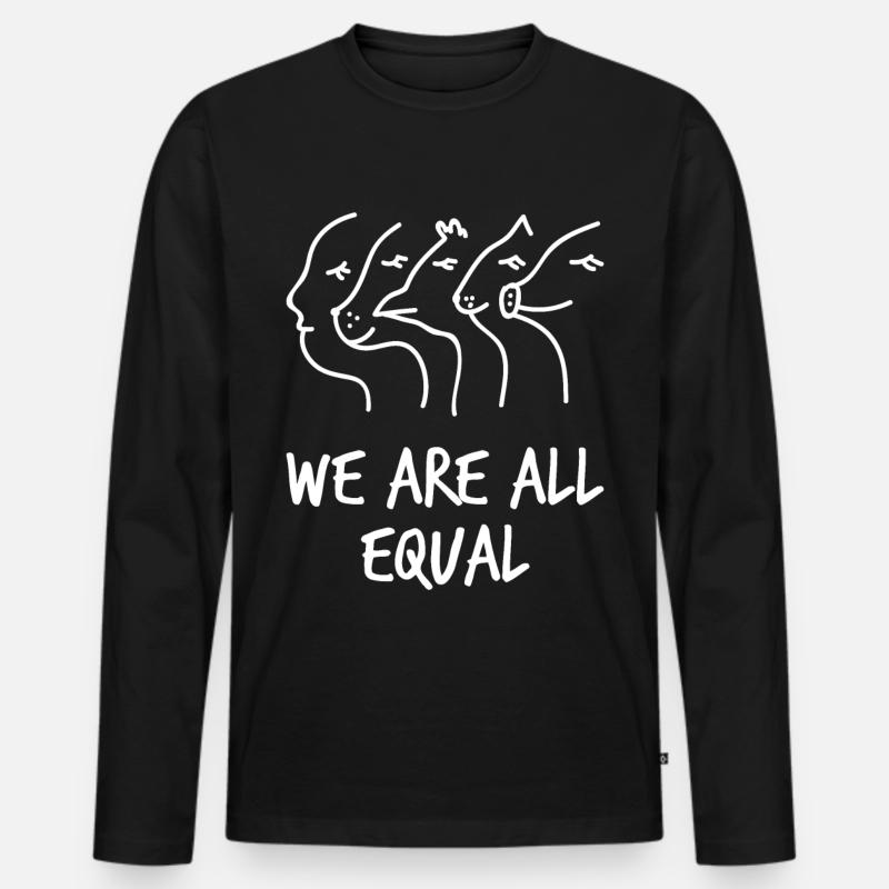 Tierschutz - Männer Premium Bio Langarmshirt - Schwarz