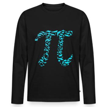 Pi - Männer Premium Bio Langarmshirt - Schwarz - Vorne - Nico (187cm)