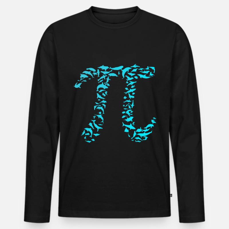 Pi - Männer Premium Bio Langarmshirt - Schwarz