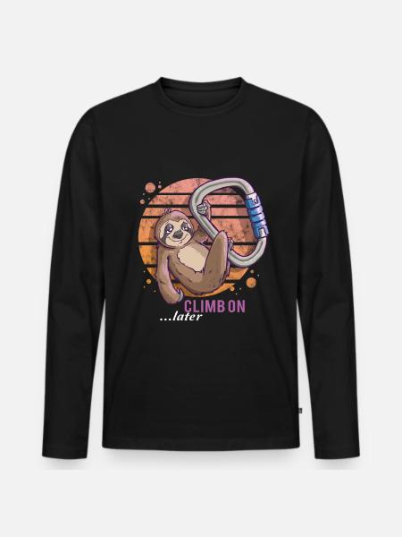 T-shirt d'escalade paresseux escalade d'escalade - T-shirt manches longues Premium bio Homme - noir
