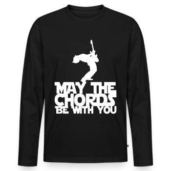 guitarist - Men's Premium Organic Long Sleeve Shirt - black - Front - Nico (187cm)