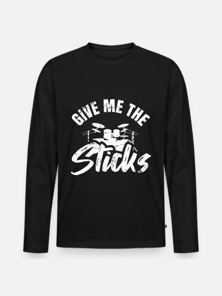 Drums drummsticks music - Men's Premium Organic Long Sleeve Shirt - black