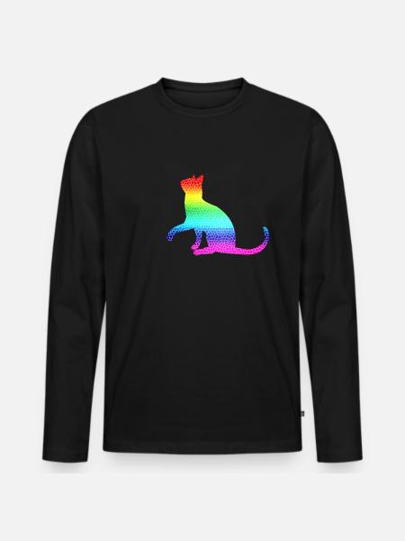 Chat, chat - T-shirt manches longues Premium bio Homme - noir