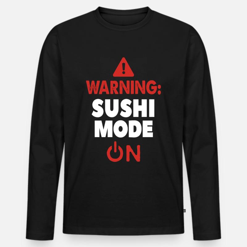 Sushi - Männer Premium Bio Langarmshirt - Schwarz