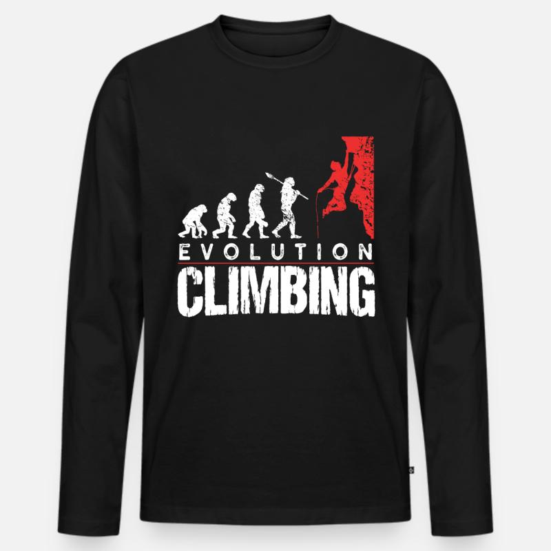 Climbing evolution - Men's Premium Organic Long Sleeve Shirt - black