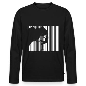 montée - T-shirt manches longues Premium bio Homme - noir - Devant - Nico (187cm)