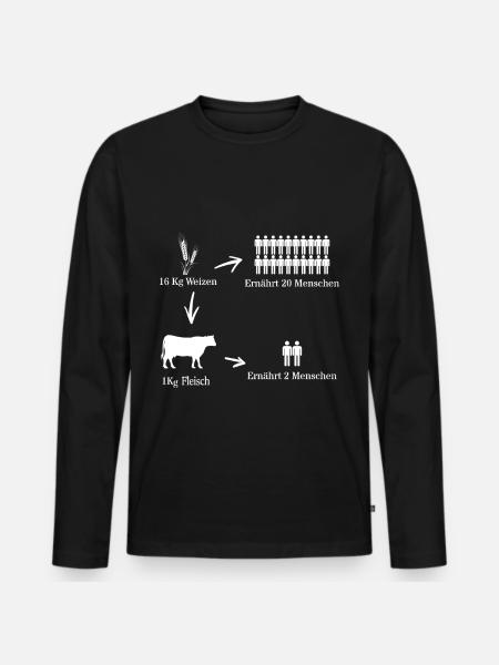 Vegan - Männer Premium Bio Langarmshirt - Schwarz