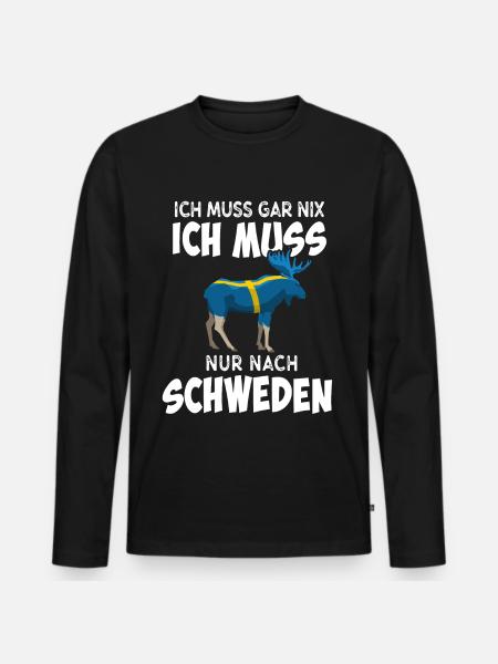Schweden - Männer Premium Bio Langarmshirt - Schwarz