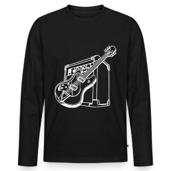 Guitar - Männer Premium Bio Langarmshirt - Schwarz - Vorne - Nico (187cm)