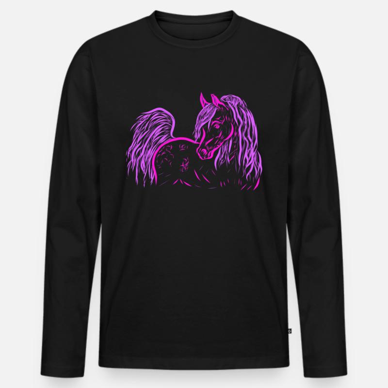Araber Pink - Männer Premium Bio Langarmshirt - Schwarz
